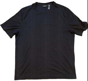 Claiborne Mens Black Ribbed Knit Crew Neck Short Sleeve T-Shirt
